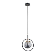Lampada a sospensione sfera vetro nero/oro Akira E27
