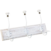 Appendiabiti da parete in legno con 3 ganci 39x1,3x8h cm