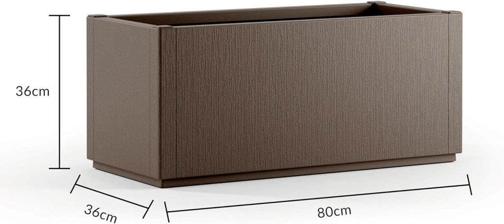 ® Fioriera da Esterno Ethica in Plastica 80L 80x36x35cm Base Drenante Fioriere da Giardino Vaso Grade per Fiori Vasi per Piante Rettangolari