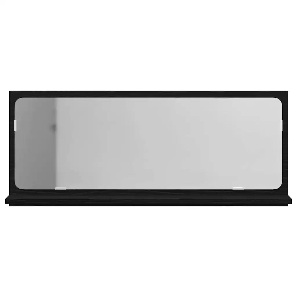 Mensola Specchio con lo scaffale Rovere Nero 90 x 10,5 x 37 cm CFW7463272