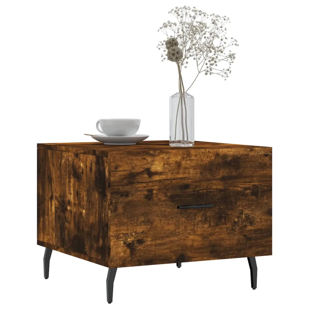 2 pz Tavolini salotto | Tavolino da caff¨¨ | Tavolino da Soggiorno Rovere Fumo 50x50x40cm Legno Multistrato