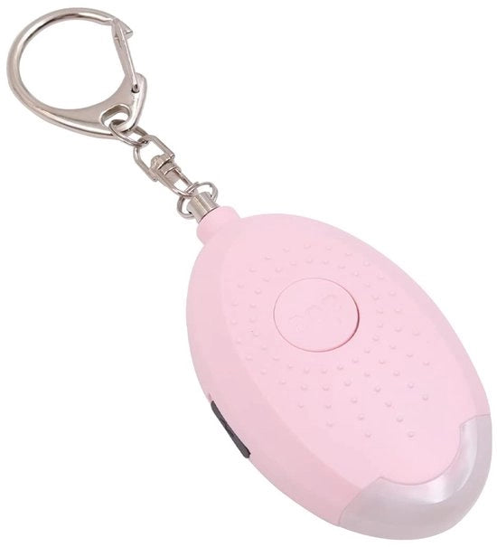 ONF3 - Allarme Personale di Sicurezza - Sicurezza Personale - Piccolo e Ricaricabile - Rosa - Allarme con Lampada LED - Adatto per Donne e Bambini