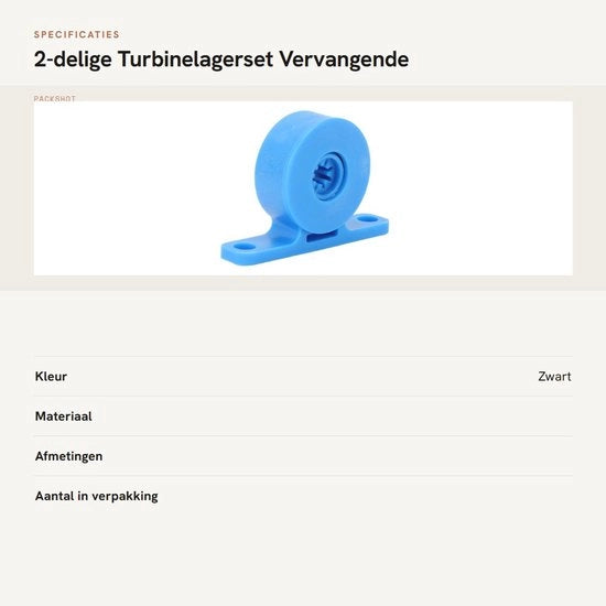 Set di sostituzione di turbine per pulizia piscine in plastica - 2 pezzi - Duraturo - Resistente - Componenti piscine