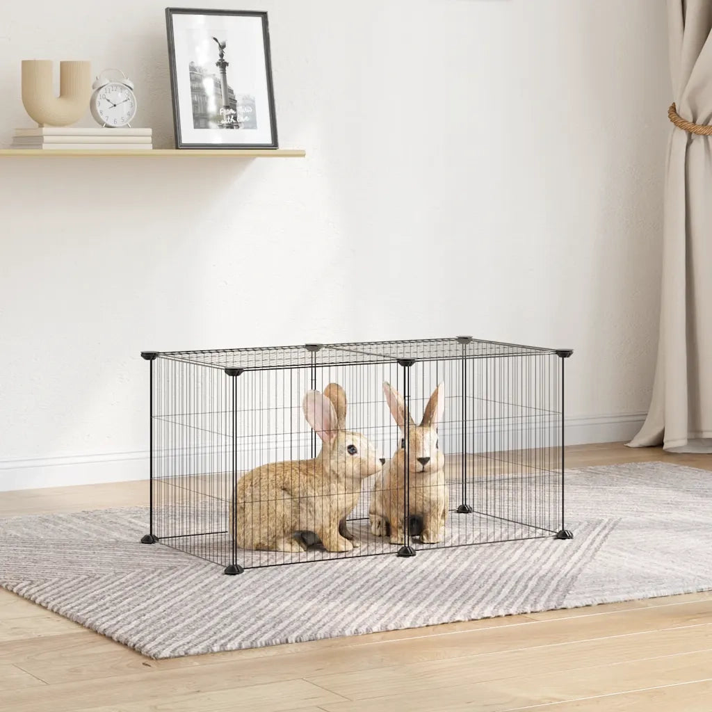 Gabbia per Animali Domestici 8 Pannelli Nero 35x35 cm Acciaio 3114052