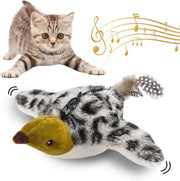 Giocattolo per gatto, uccello volante per gatto, inclusa telecomandata, può simulare suoni di uccello realistici, supporta ricarica USB, ha tre modalità di trilvleugeli, adatto all'interazione con il gatto (grigio)