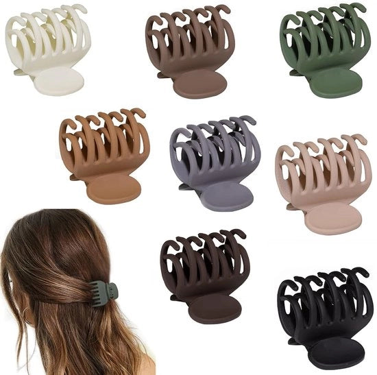 8 pezzi 1,6" mezzo medio per capelli lisci a doppia riga per donne - clip per capelli - pinza per capelli - copricapo - clip geometrico - clip da presa - forti tenaglie per capelli fini, sottili e spessi - clip per capelli