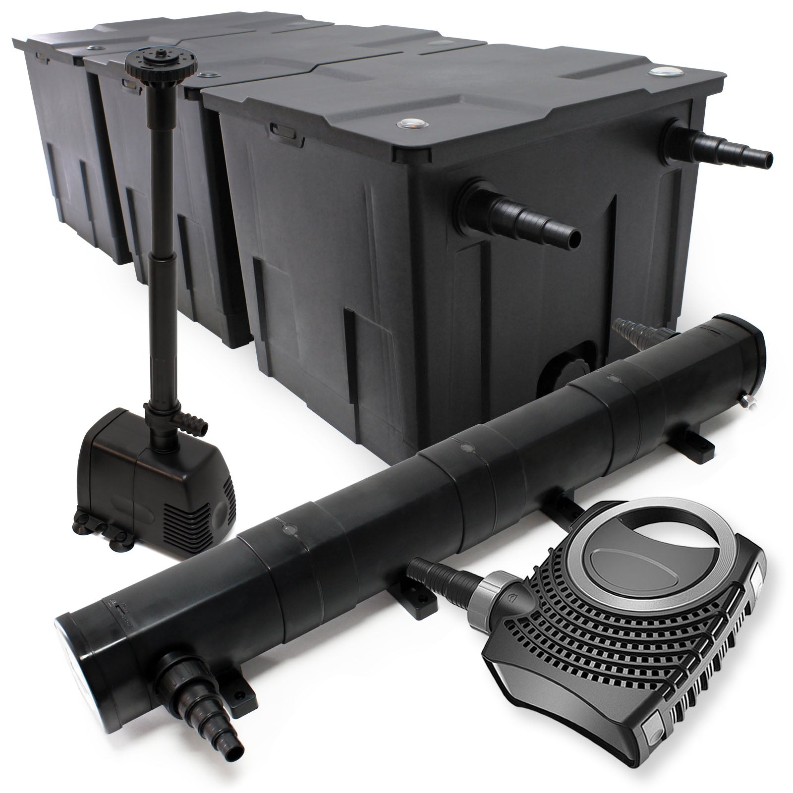 Set: Filtro bio per laghetto 90000l Chiarificatore UVC 72W Pompa 80W Pompa fontana