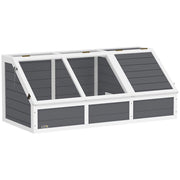 CASETTA PER TARTARUGHE DI TERRA SENZA FONDO IN LEGNO DI ABETE E ACCIAIO ZINCATO 120X55X50A CM GRIGIO E BIANCO