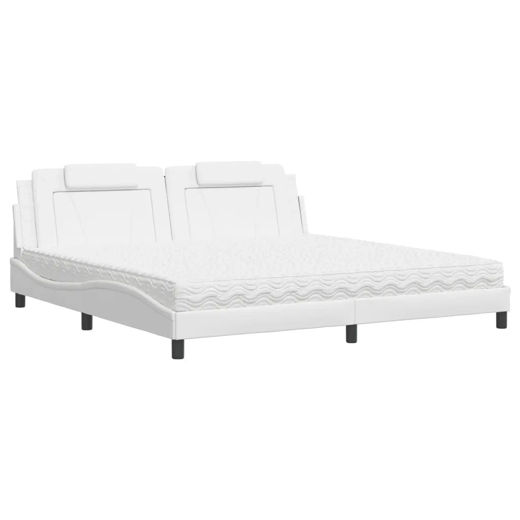Letto Viana con Materasso Bianco 200x200cm in Similpelle 3208818