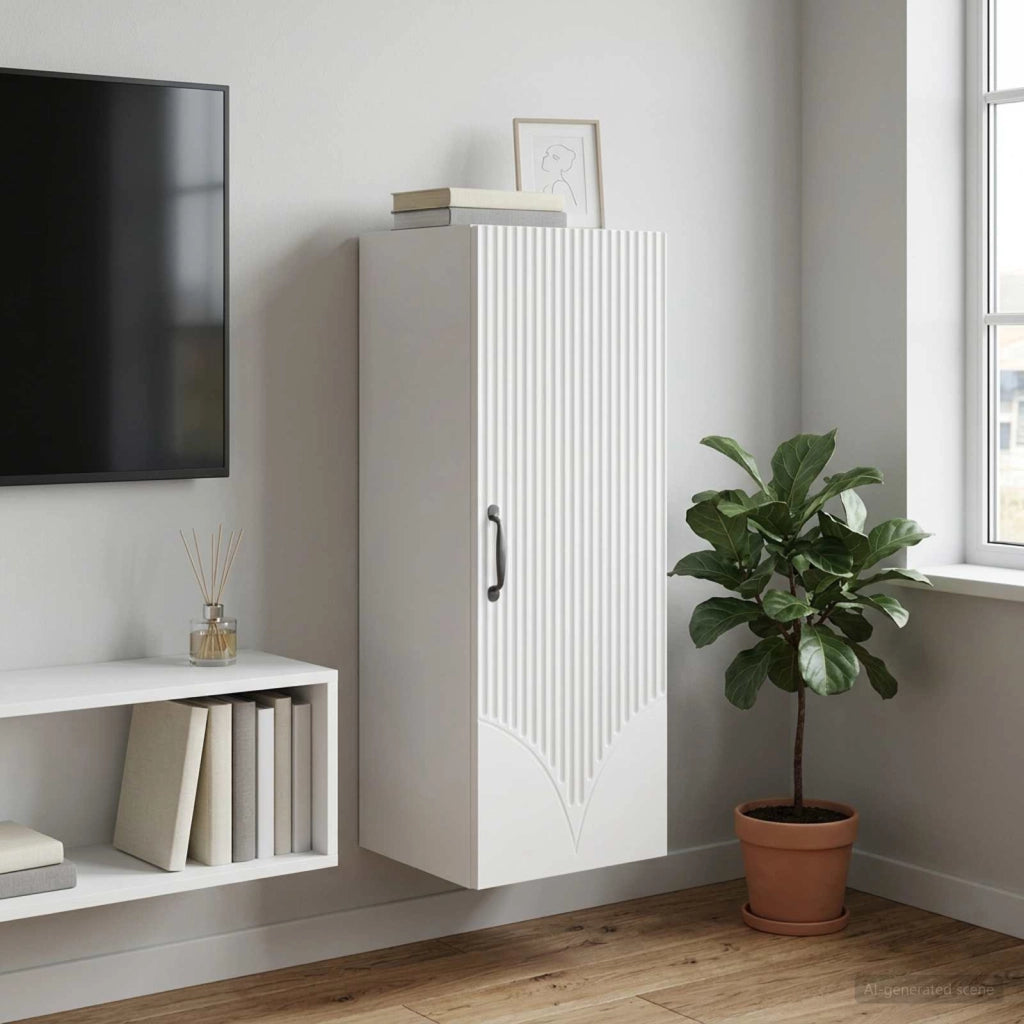 Mobiletto a muro Bianco 33 x 34,5 x 90 cm Legno ingegnerizzato 898925