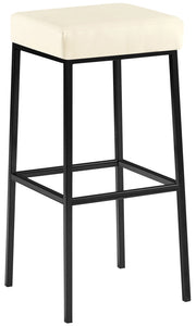 Sgabello da bar Montreal rivestito in finta pelle nero,crema