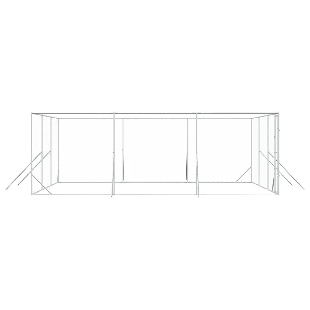 Cuccia per Cani da Esterno Argento 6x6x2 m in Acciaio Zincato 3190460