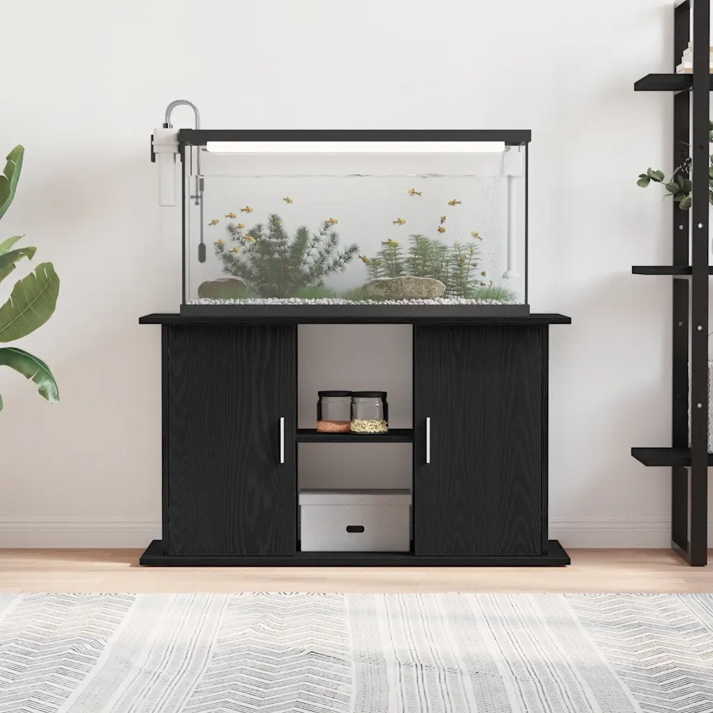 Supporto per acquario in rovere nero 101x41x58 cm in legno ingegnerizzato 862153