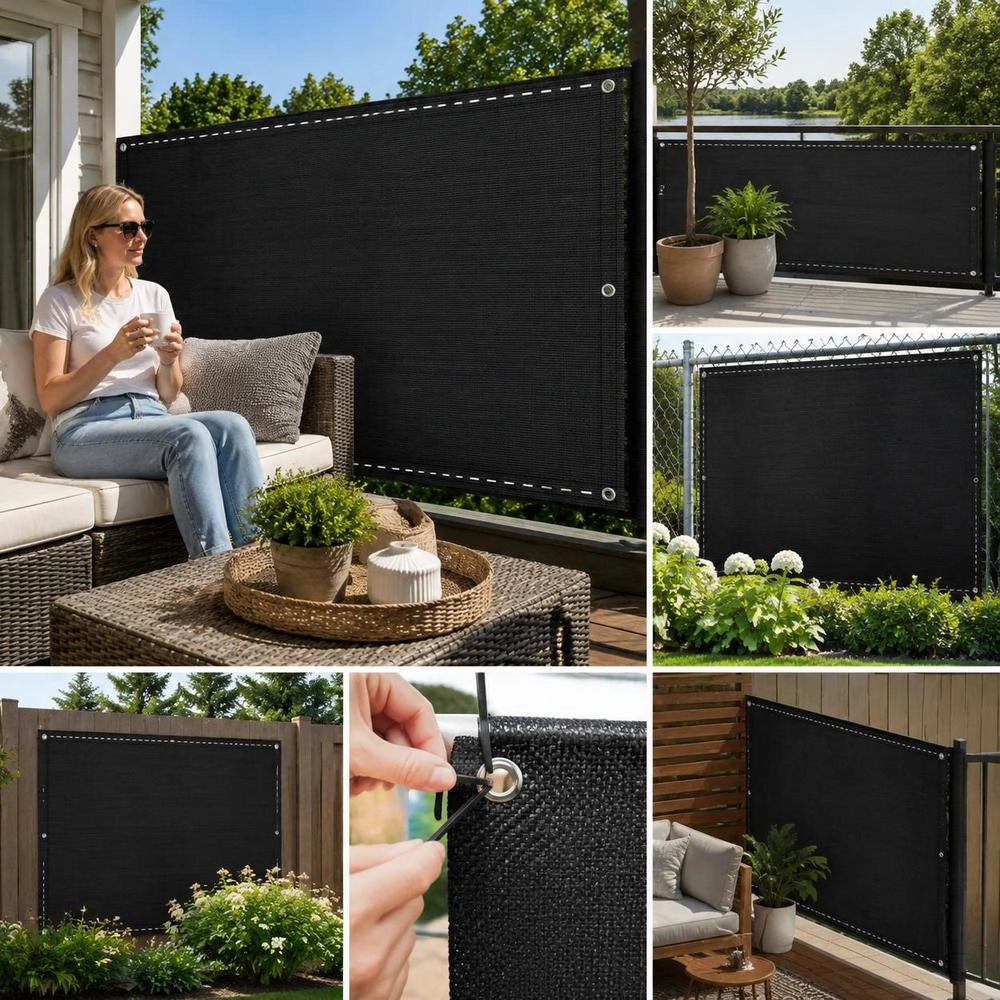 Balcony Privacy Screen, Anthracite, 90x300 Cm, HDPE