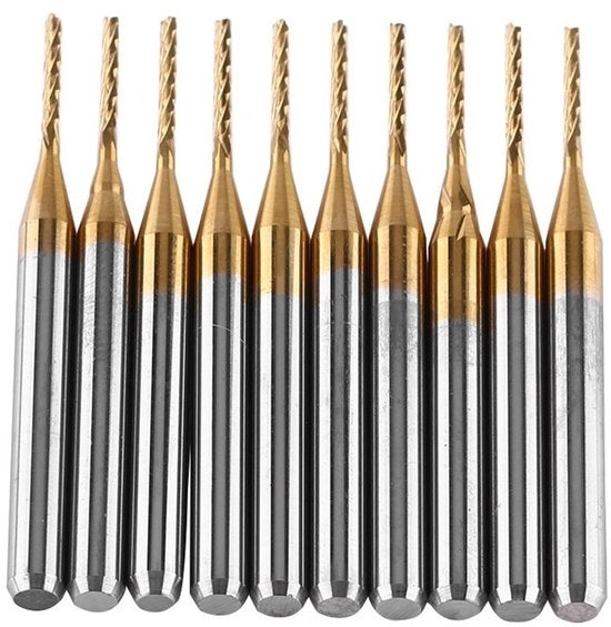 Corona d'oro - 10 pezzi di Vierkante Frees in carburo di tungsteno - Precisie graveren - 1mm formato - Adatto per diversi materiali
