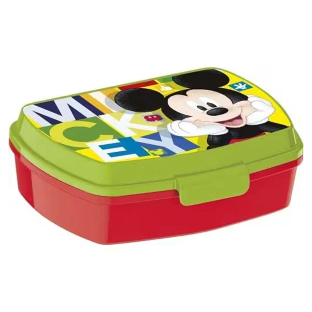 Set Pasto Bambini con Borsa Porta Pranzo e Borraccia 530ml Verde / Rosso Mickey Mouse