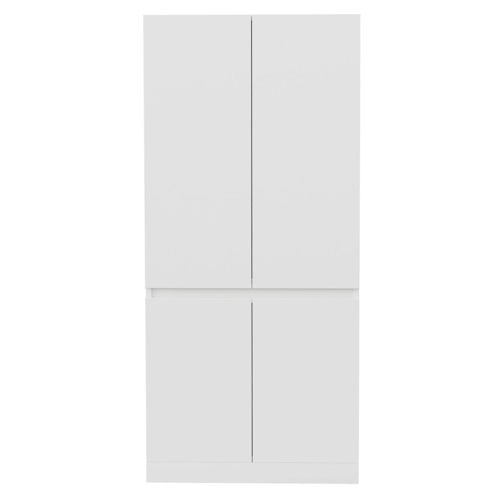 Armadio guardaroba a 2 ante 70 x 40 x 170 cm in legno e MDF bianco