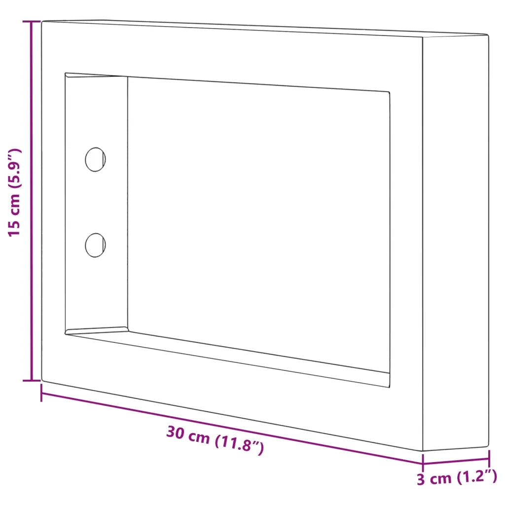 Reggimensole per Lavabo 2 pz Nere Rettangolari in Acciaio 4007269