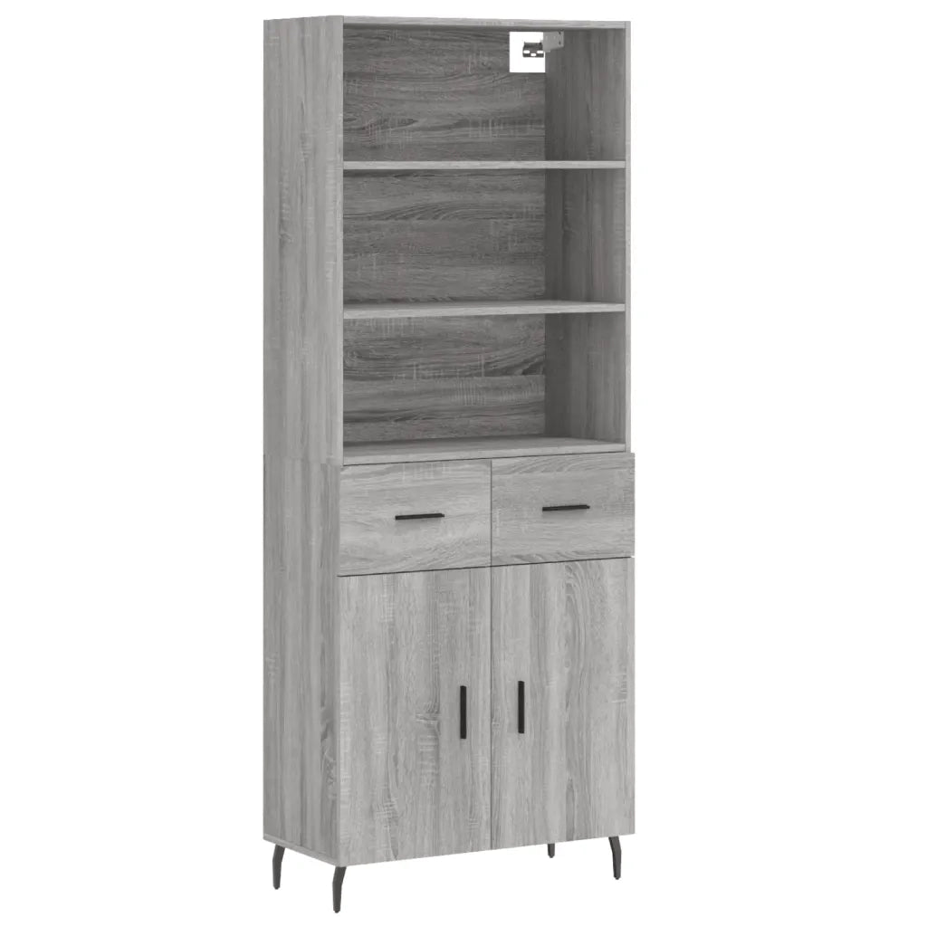 Credenza | Madia | Buffet da pranzo | Armadio da pranzo Grigio Sonoma 69,5x34x180 cm in Legno Multistrato