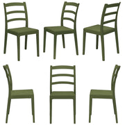Set 6 Sedie in polipropilene REA, MADE IN ITALY, impilabile, resistente ai raggi UV, design classico, ideale per sala da pranzo, cucina, sala d’attesa, bar, ristoranti o giardino, colore Verde Oliva