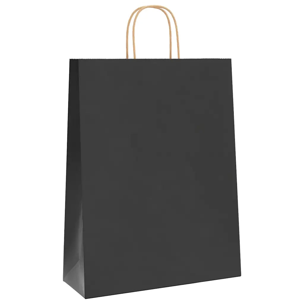 Sacchetti di Carta 250 pz con Manici Neri 32x12x42 cm
