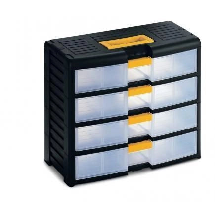 Terry Store-Age 42001 organizzatore per cassetto di scrivania Plastica Nero, Translucent, Giallo