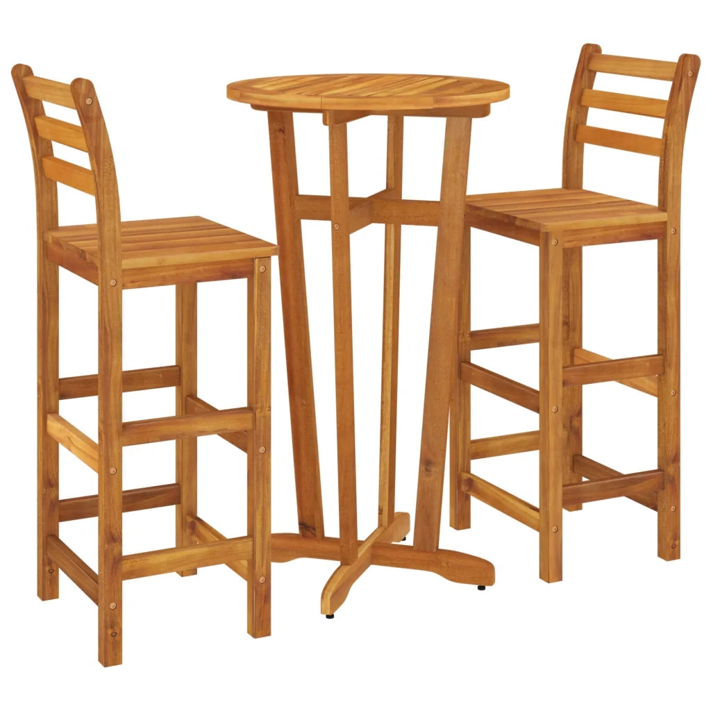 Set da Bar da Giardino 3 pz | Set Salotto da Giardino in Legno Massello di Acacia