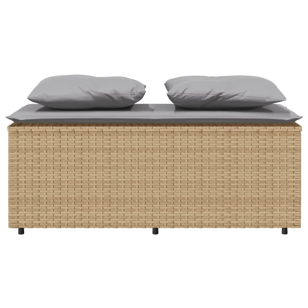 Set da Pranzo da Giardino 3 pz | Set Salotto da Giardino con Cuscini Beige in Polyrattan