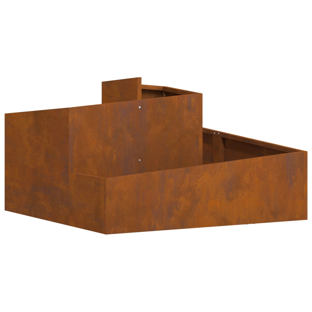Fioriera 80x80x50 cm Acciaio Resistente alle Intemperie