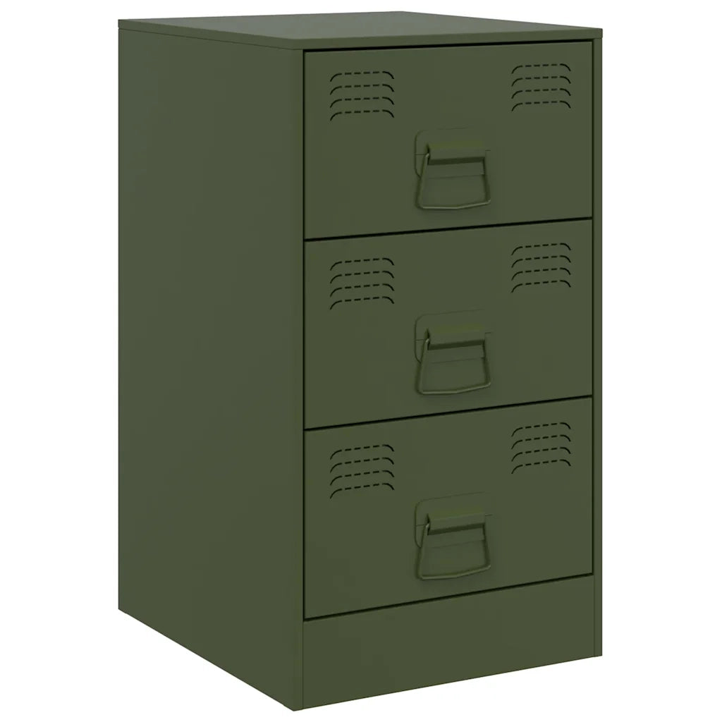 Comodini 2 pz Verde Oliva 34,5x39x62 cm in Acciaio 841784