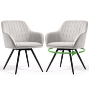 Set di 2 Sedie girevoli in velluto con cuciture TURNO Grigio gambe nere