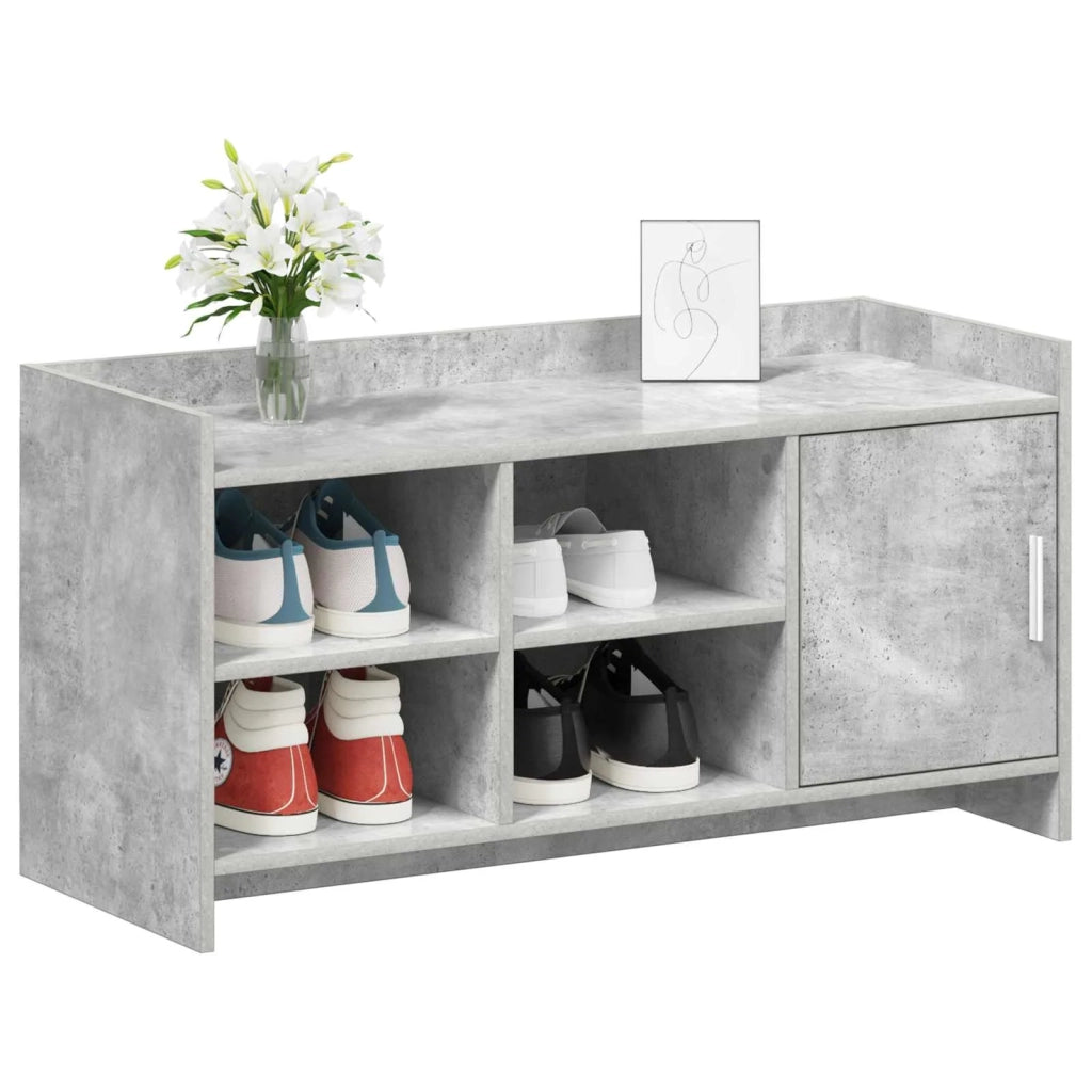 Mobile per scarpe con porta Grigio Cemento 100 x 39,5 x 51 cm 8011358