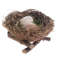 Set 9 Nidi Decorativi con 2 Uova H 10 cm