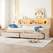 LETTO da giorno 90x200 cm in pannello di legno colore naturale