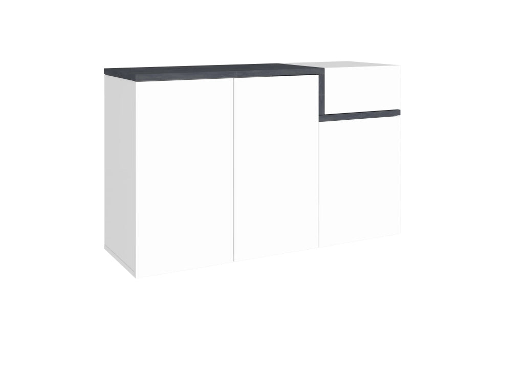 Mobile ZET L 120 x H 80.1 x P 40 cm bianco lucido e grigio ardesia