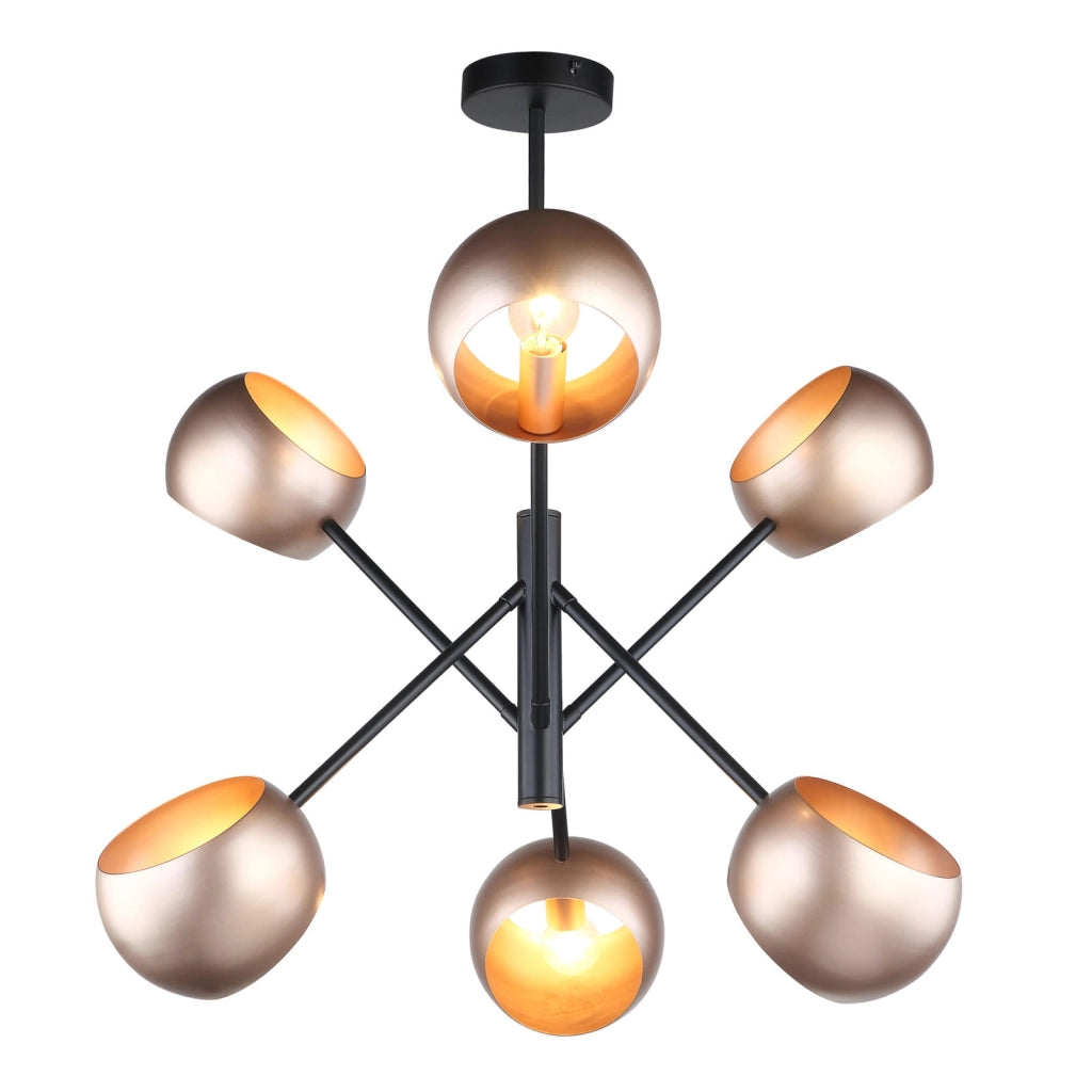 Italux Cavazza MDM-3690/6 lampadario 6 luci nero oro