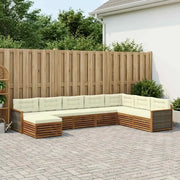 Set di divani da esterno con cuscino 8 pcs Naturale e Crema 3383708