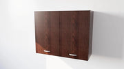 Pensile Cucina  in Legno Nobilitato Wengè, Mobile Alto con 2 Ante, Pensile Componibile Moderno Made in Italy (H80XL60XP32cm)