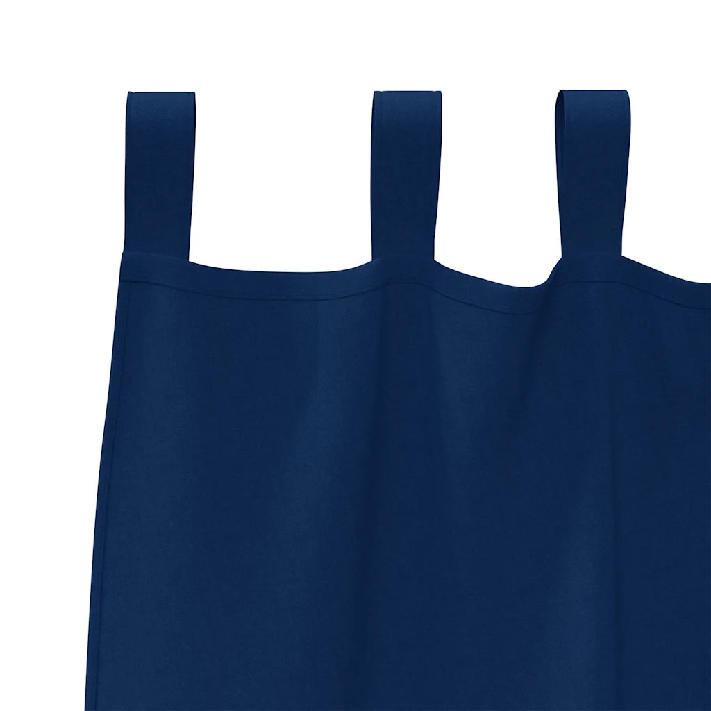 Tende Blackout con Anelli 2 pcs Blu Scuro 140 x 140 cm 4107583