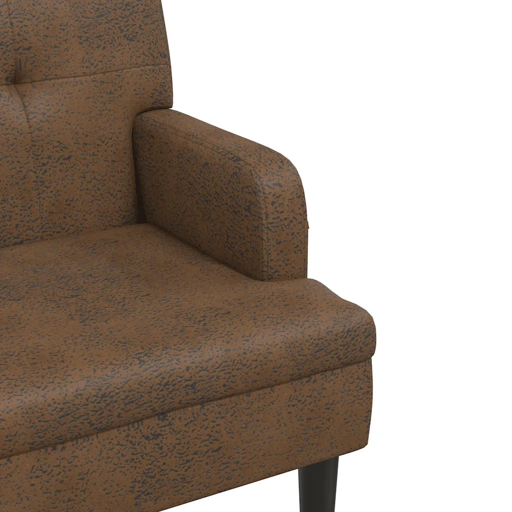 Panca con Schienale Marrone 112x65,5x75 cm in Scamosciato CFW6759104