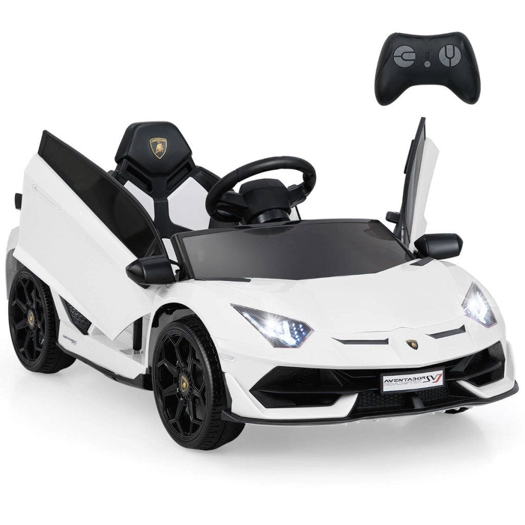 Auto elettrica giocattolo lamborghini 12V con licenza Per bambini, Veicolo elettrico con telecomando Bianco-Macchinine giocattoli