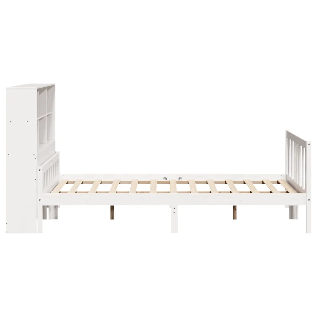 Letto Libreria senza Materasso Bianco 160x200 cm Legno di Pino 3322138