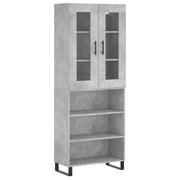 Credenza | Madia | Buffet da pranzo | Armadio da pranzo Grigio Cemento 69,5x34x180 cm in Legno Multistrato