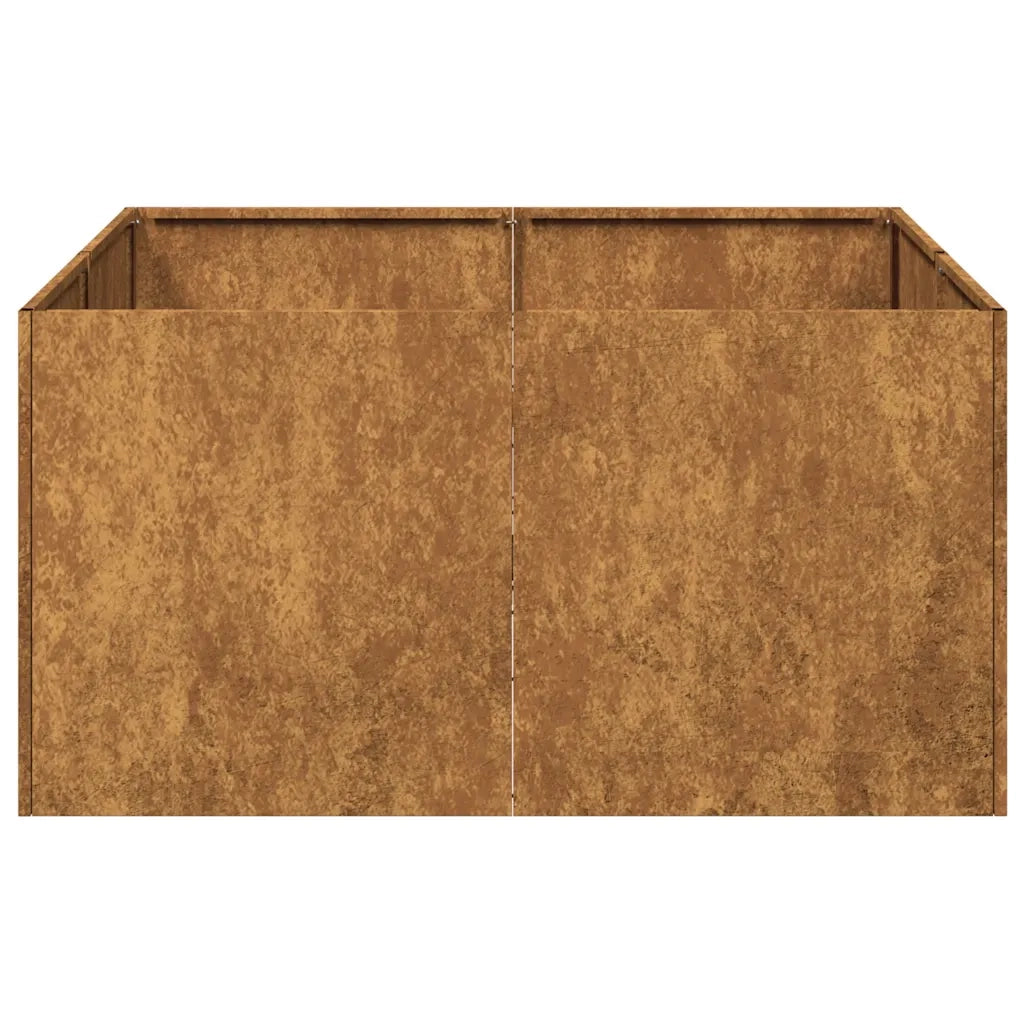 Fioriera color ruggine 80 x 80 x 40 cm in acciaio inox resistente dal design elegante e contemporaneo 02_0051528