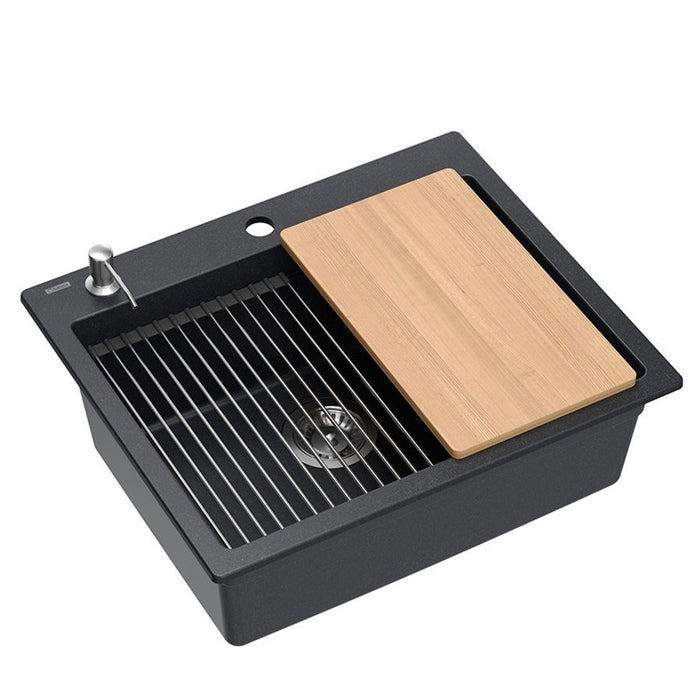 Lavello In Granito Kurt 110 Workstation Black Dotted