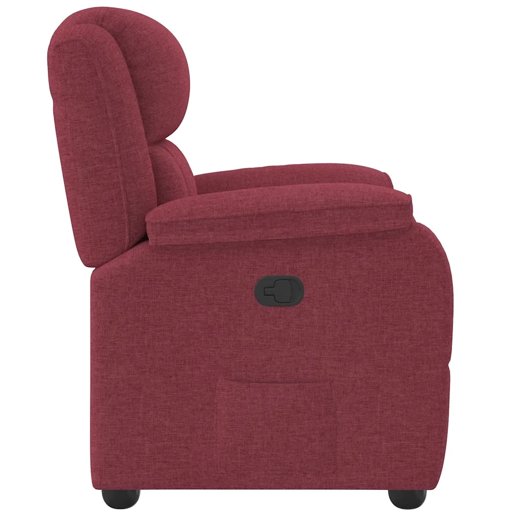 Poltrona Reclinabile in Tessuto Rosso Vino 4015703