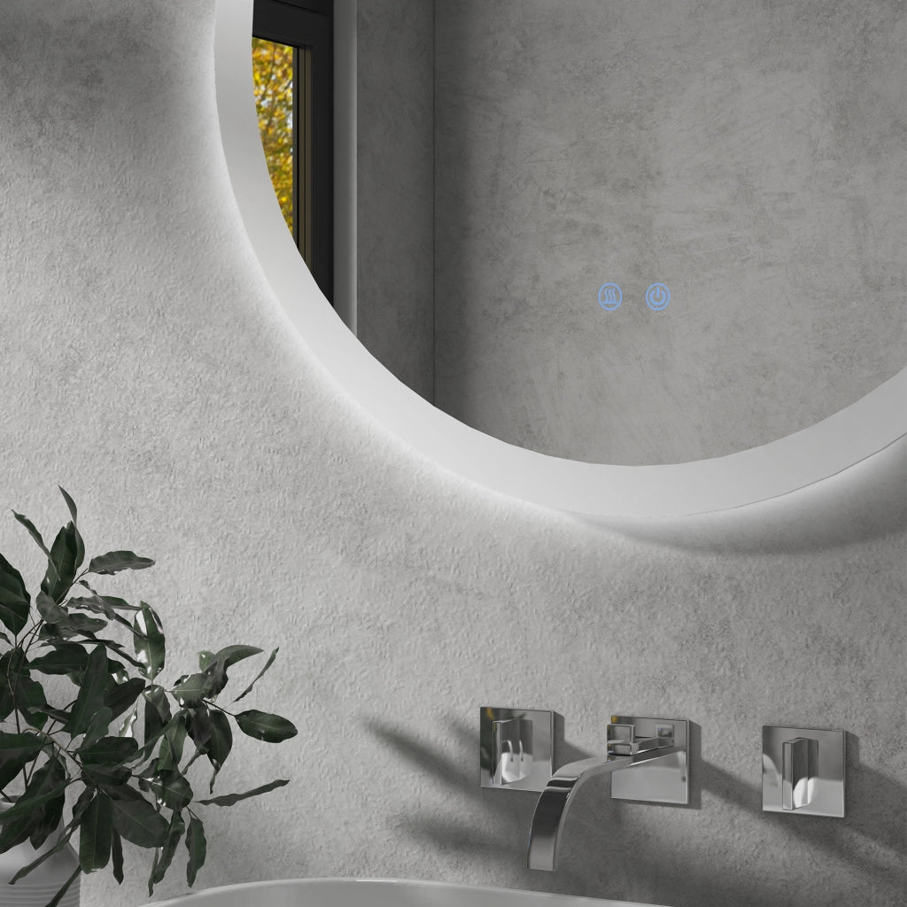 Specchio bagno rotondo LED Ø70 cm con 3 colori di luce, antiappannamento, touch, IP44