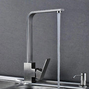 Rubinetto miscelatore in acciaio inox satinato canna alta lavello cucina 52690