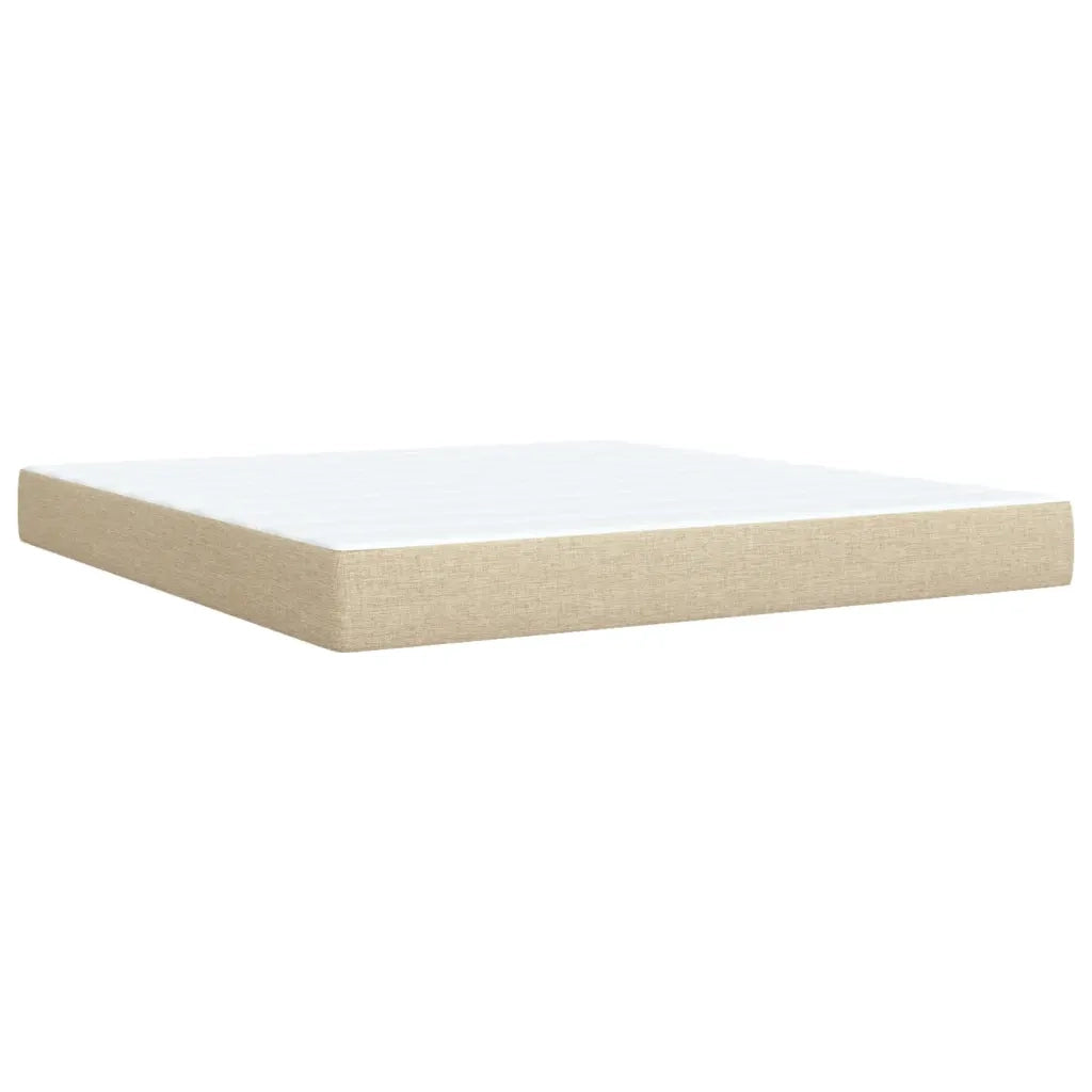 vidaXL Giroletto a Molle con Materasso Crema 180x200 cm in Tessuto