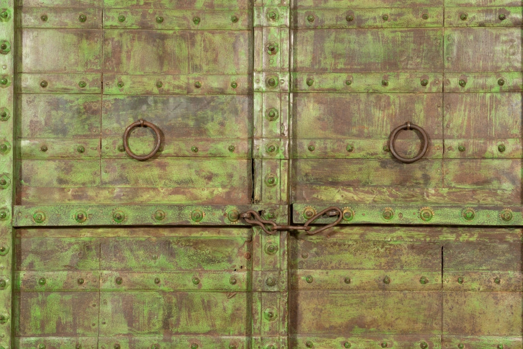 Biscottini Porta portone in legno massello e ferro da interno o da esterno vecchia e antica medievale scorrevole